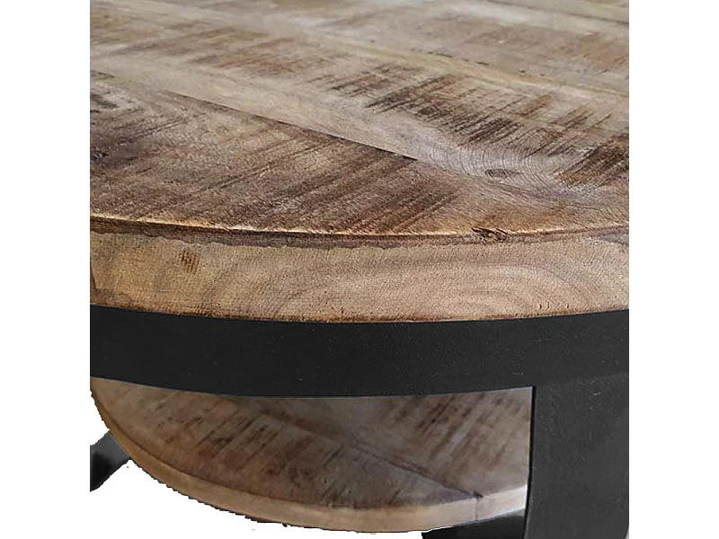 MARK-Table basse D85 cm en bois massif