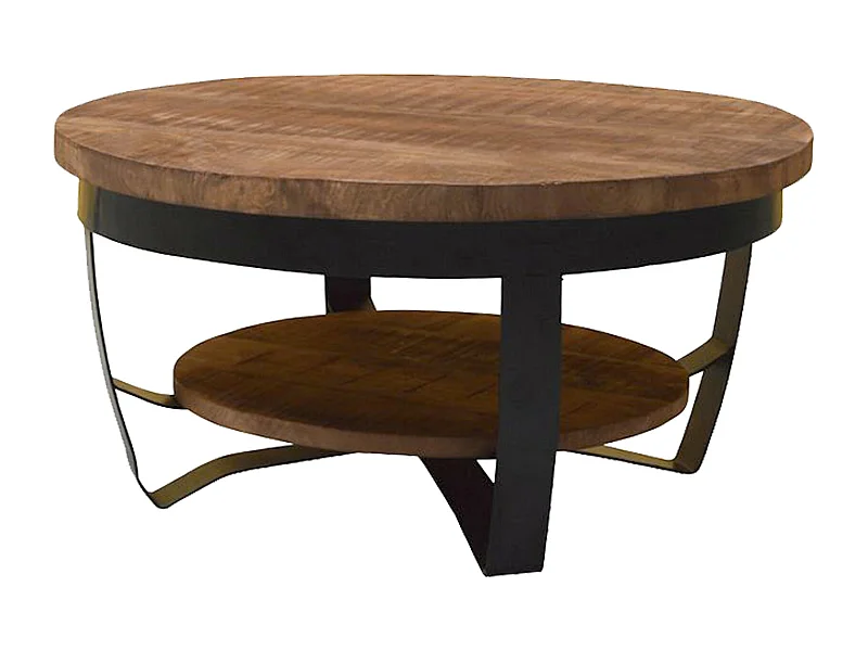 MARK-Table basse D85 cm en bois massif