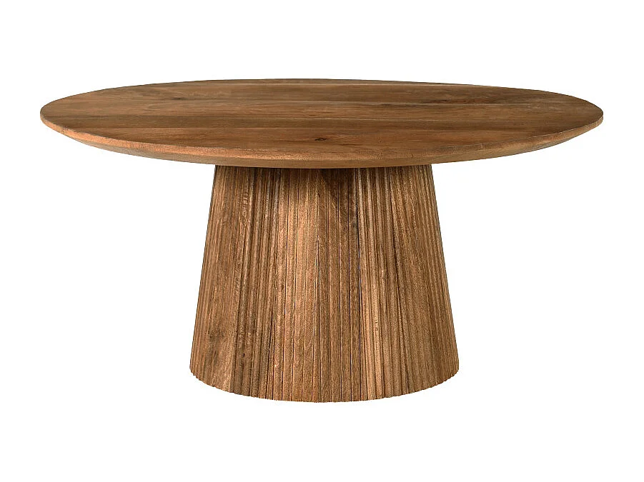 SIENNE-Mesa de centro redonda D80 cm en madera maciza