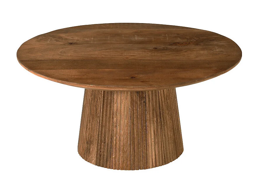 SIENNE-Mesa de centro redonda D80 cm en madera maciza