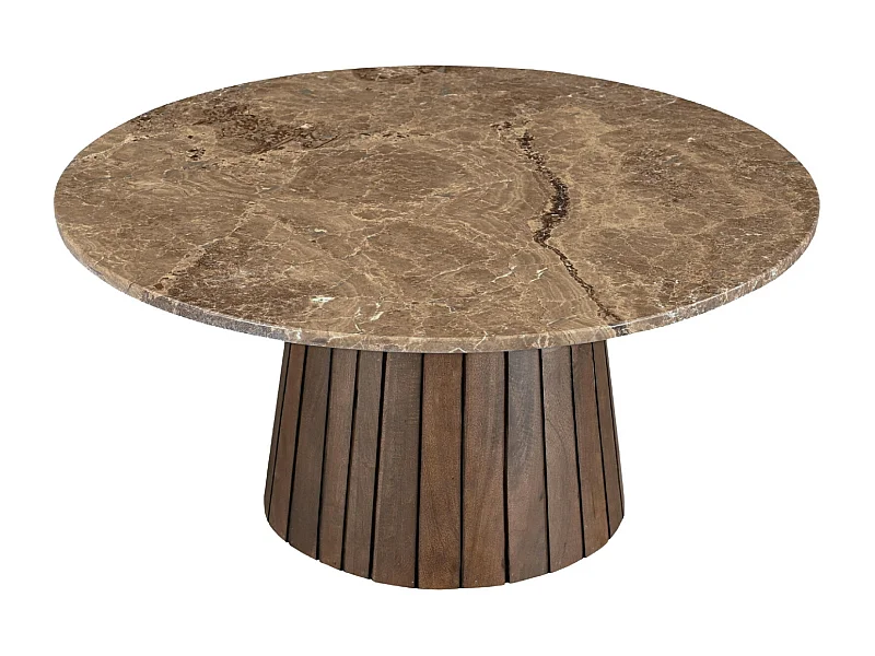 MILANO-Mesa de centro redonda D80 cm en mármol Emperador