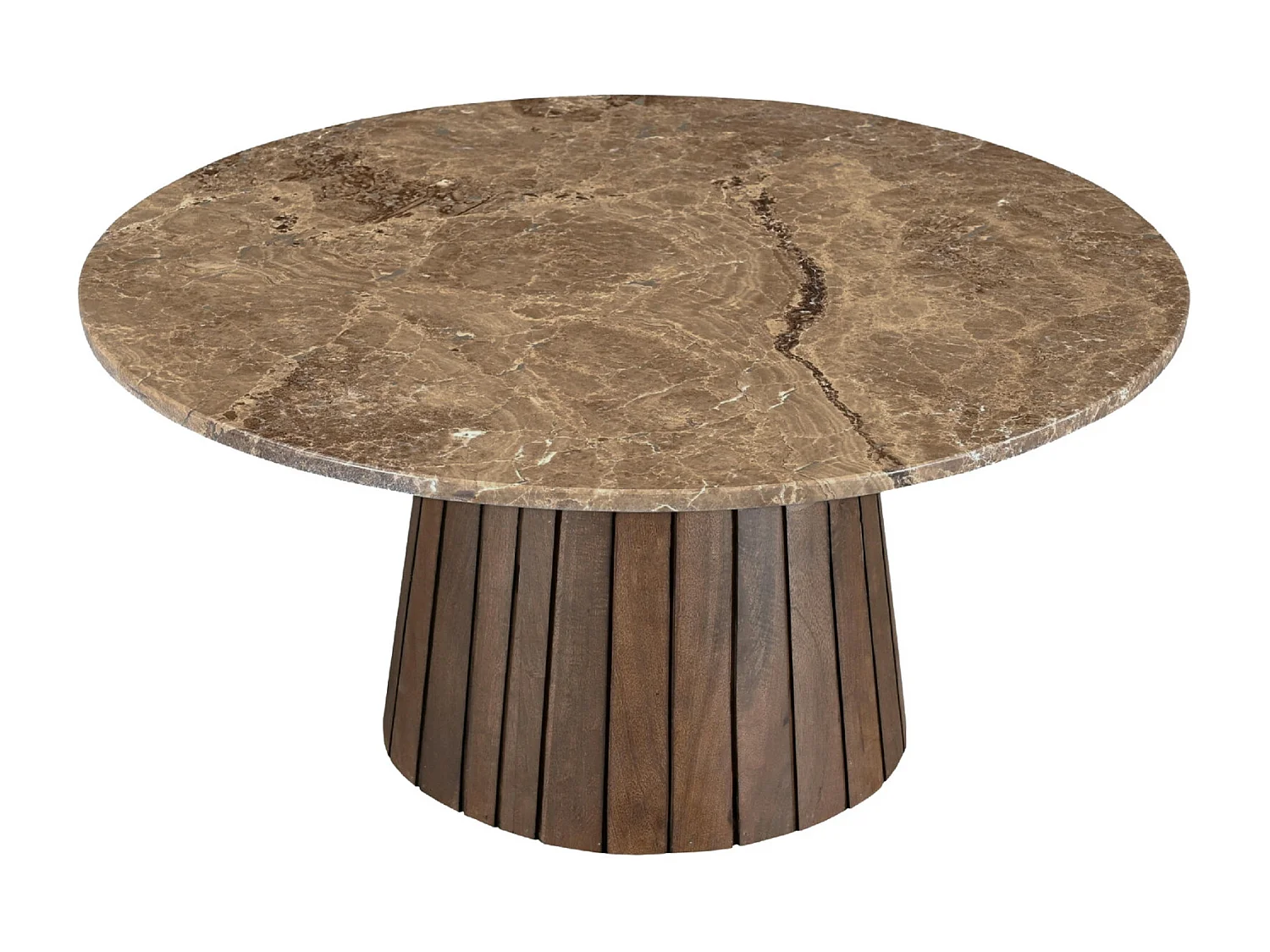 MILANO-Mesa de centro redonda D80 cm en mármol Emperador