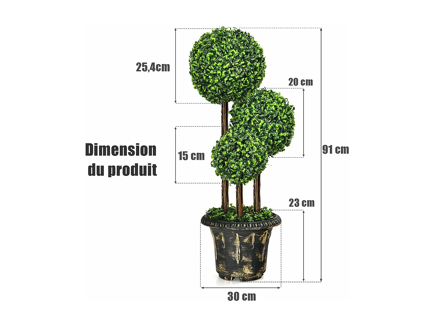 Plante Artificiel Arbuste avec Feuilles à l'aspect Authentique 90 CM Fausse Plante en Pot Plastique Décoration Interieur et Exterieur Arbre Artificiel Salon Balcon Chambre Bureau (Vert)
