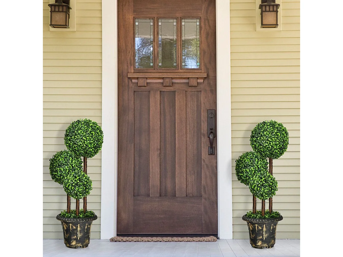 Plante Artificiel Arbuste avec Feuilles à l'aspect Authentique 90 CM Fausse Plante en Pot Plastique Décoration Interieur et Exterieur Arbre Artificiel Salon Balcon Chambre Bureau (Vert)