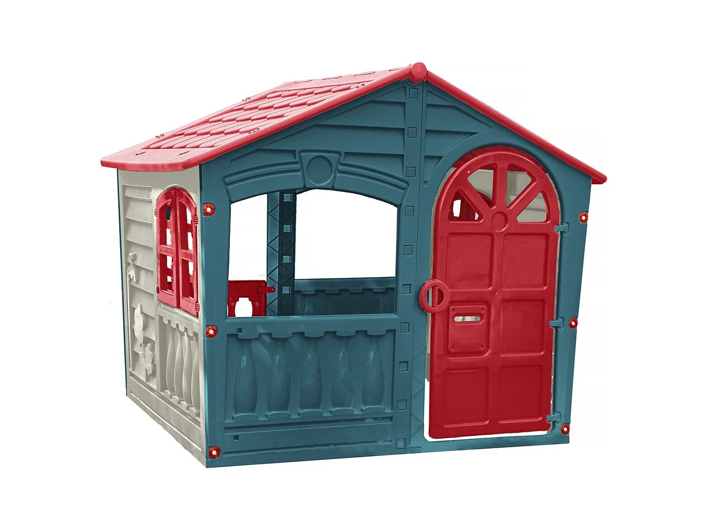 Cabana infantil de plástico "FUN" - Casa de jardim colorida e resistente para estimular a imaginação das crianças