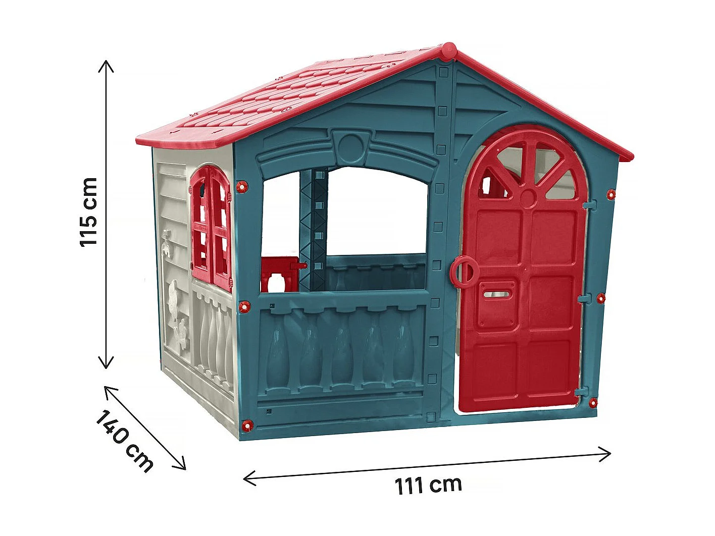 Cabane enfant en plastique  "FUN" - 140 x 111 x 115 cm - Bleu