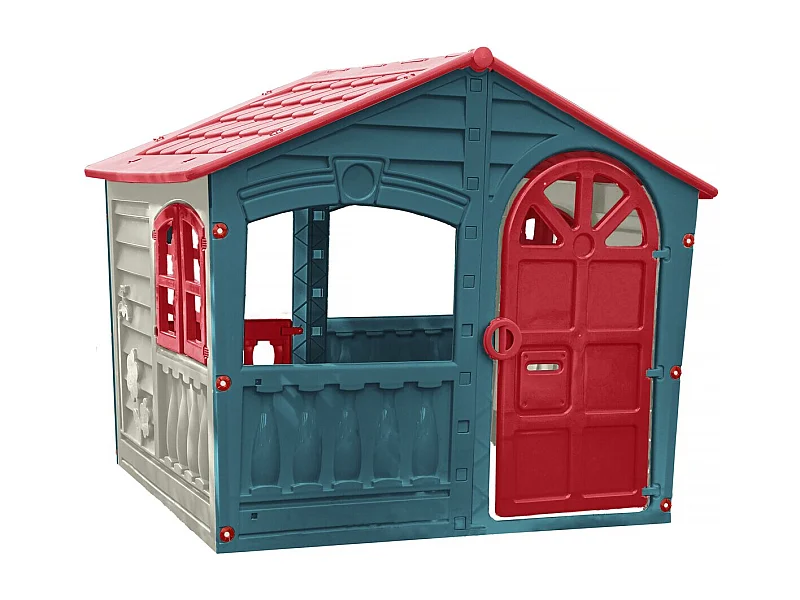 Cabane enfant en plastique  "FUN" - 140 x 111 x 115 cm - Bleu