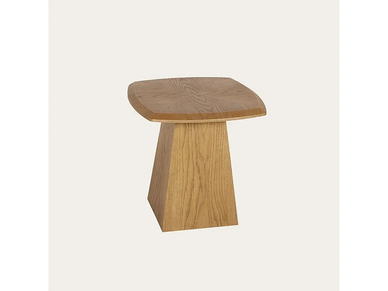 Table basse effet bois chêne marron 50x50