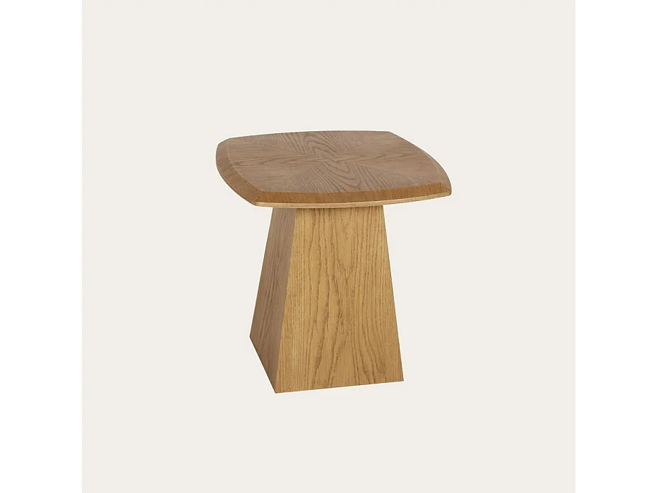 Table basse effet bois chêne marron 50x50