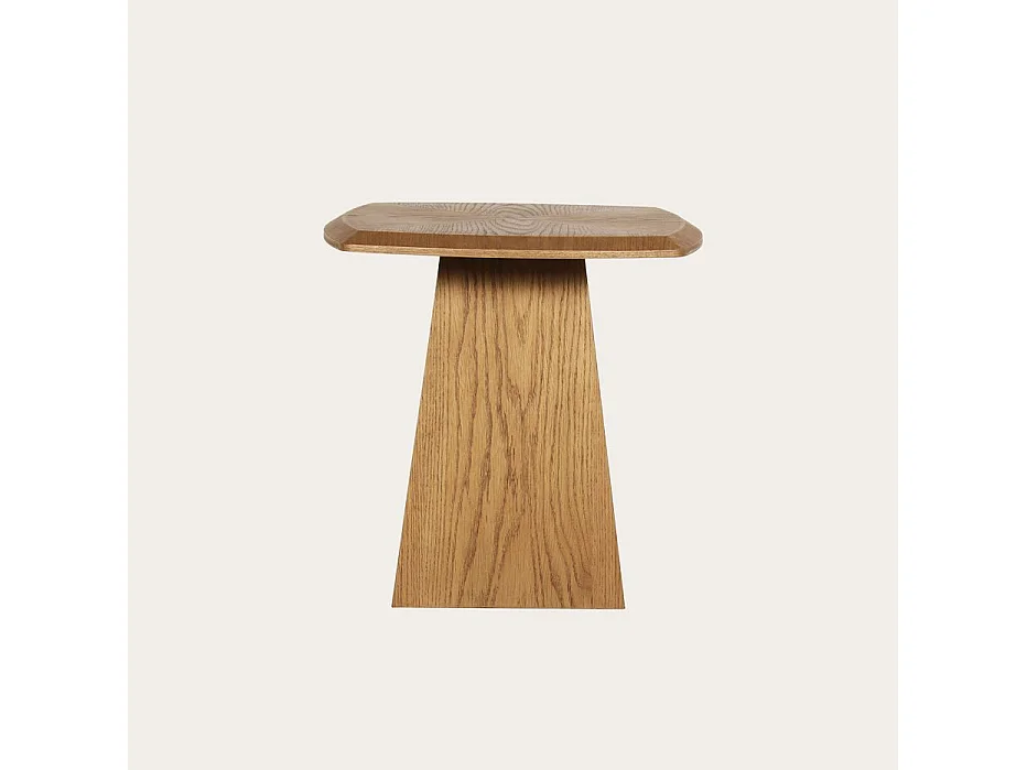 Table basse effet bois chêne marron 50x50