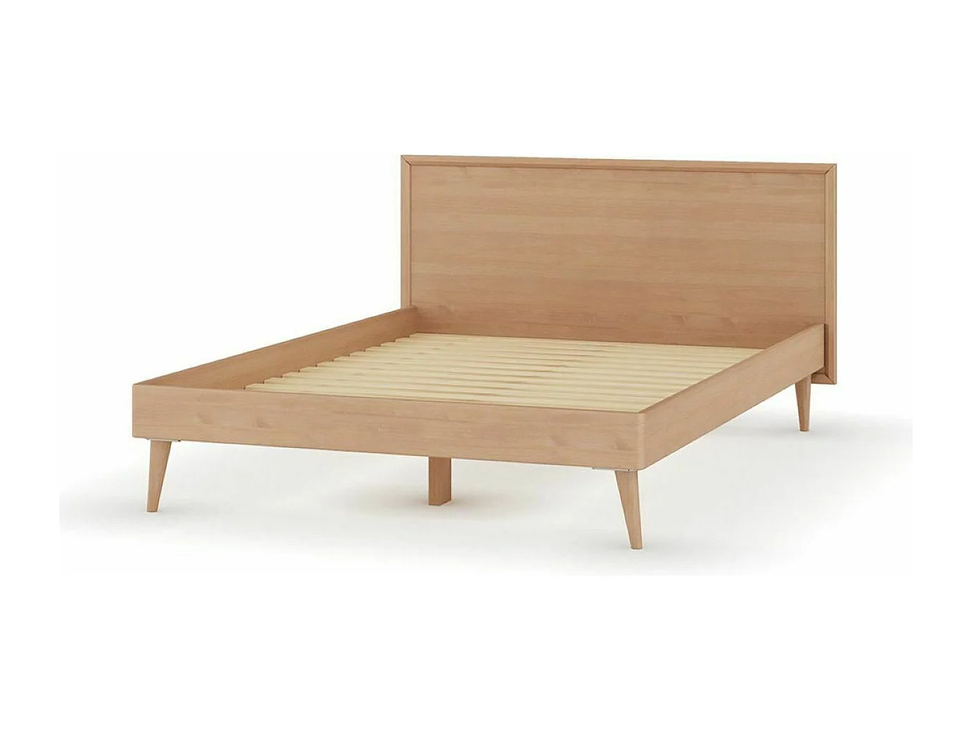Lit 2 places 160x200 cm bois massif bois naturel MIA