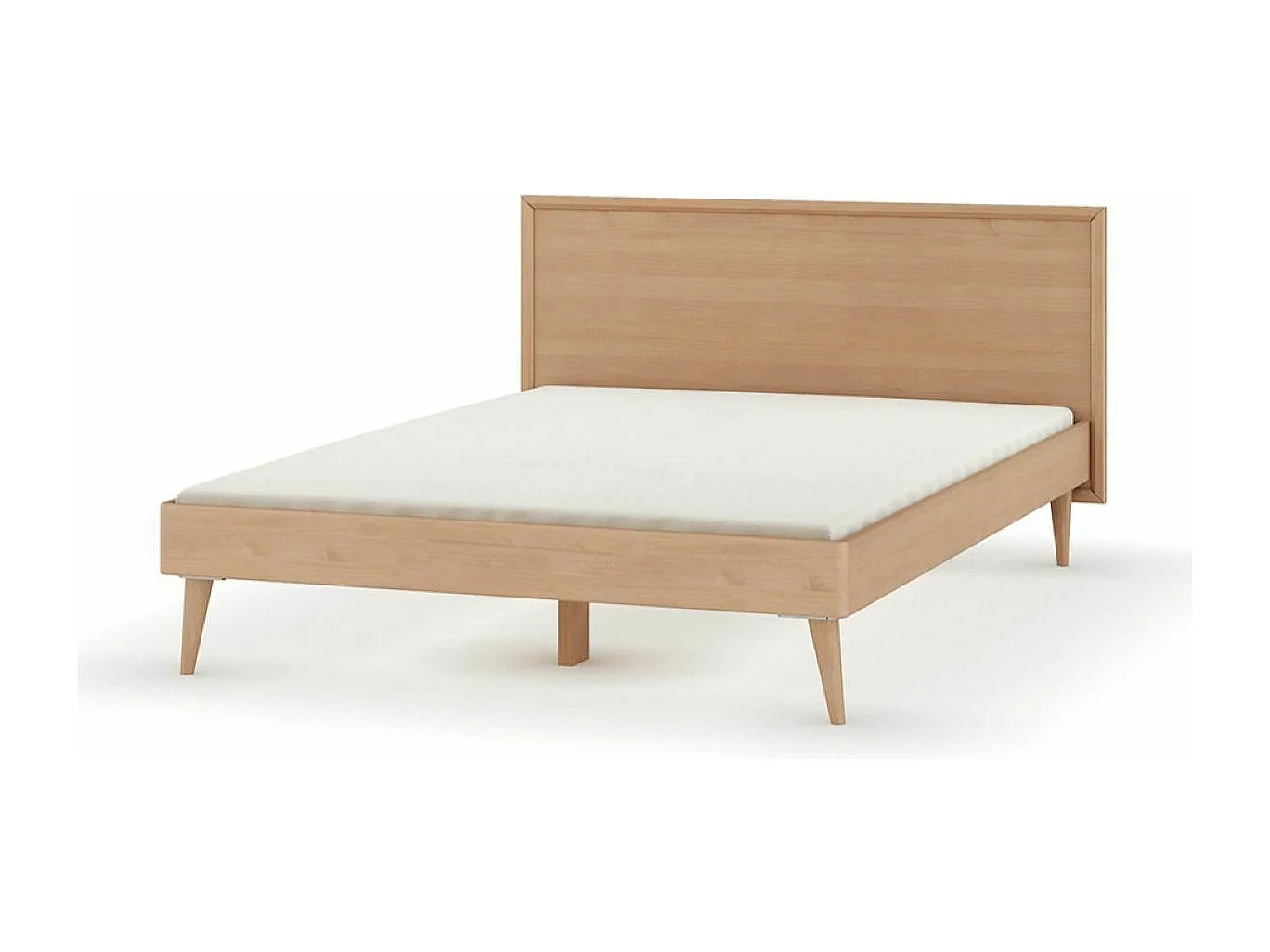 Lit 2 places 140x200 cm bois massif bois naturel MIA