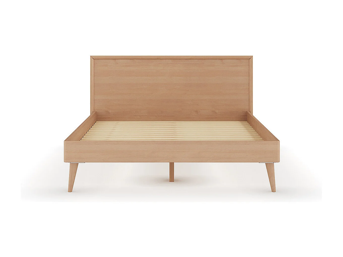 Lit 2 places 140x200 cm bois massif bois naturel MIA
