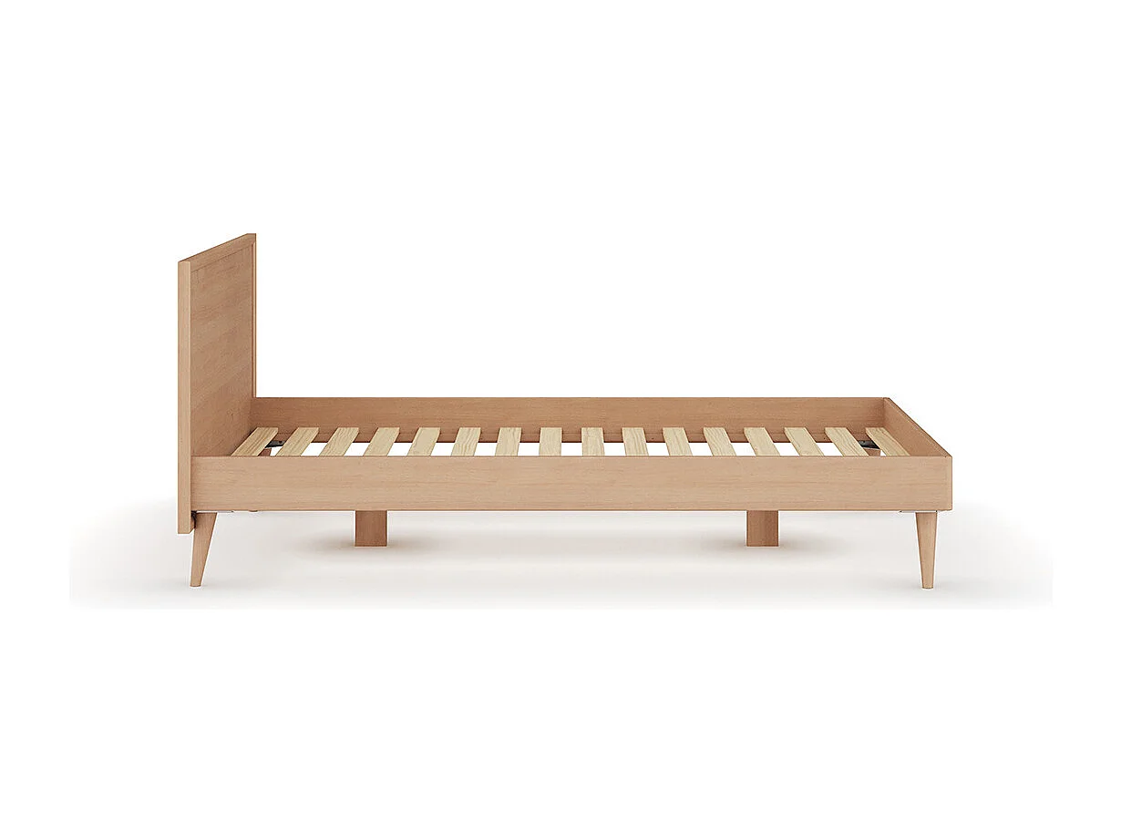 Lit 2 places 140x200 cm bois massif bois naturel MIA