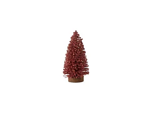 Albero di Natale artificiale in plastica rossa 7x7x14 cm