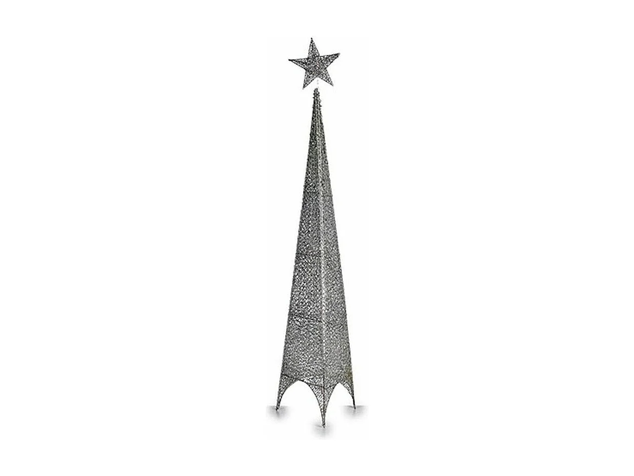 Sapin de Noël Tour Étoile Argenté Métal Plastique 28 x 127 x 28 cm (6 Unités)