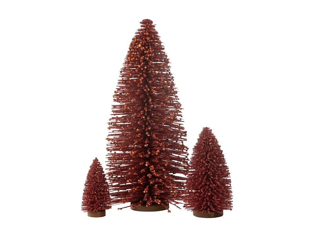 Albero di Natale artificiale in plastica rossa 20x20x48 cm