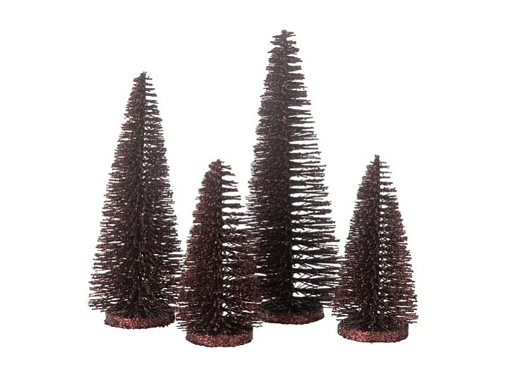 Albero di Natale artificiale in plastica rossa 10*10*15 cm