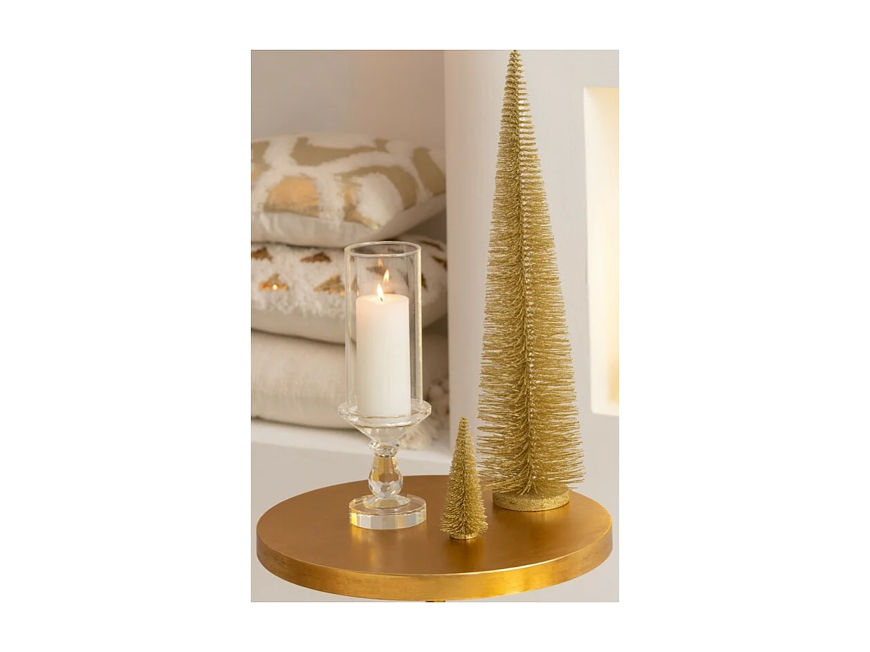 Albero di Natale artificiale in plastica dorata 15*15*61 cm