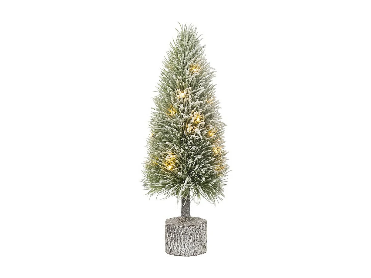 Albero di Natale artificiale con luci a LED in plastica verde 19*19*60 cm