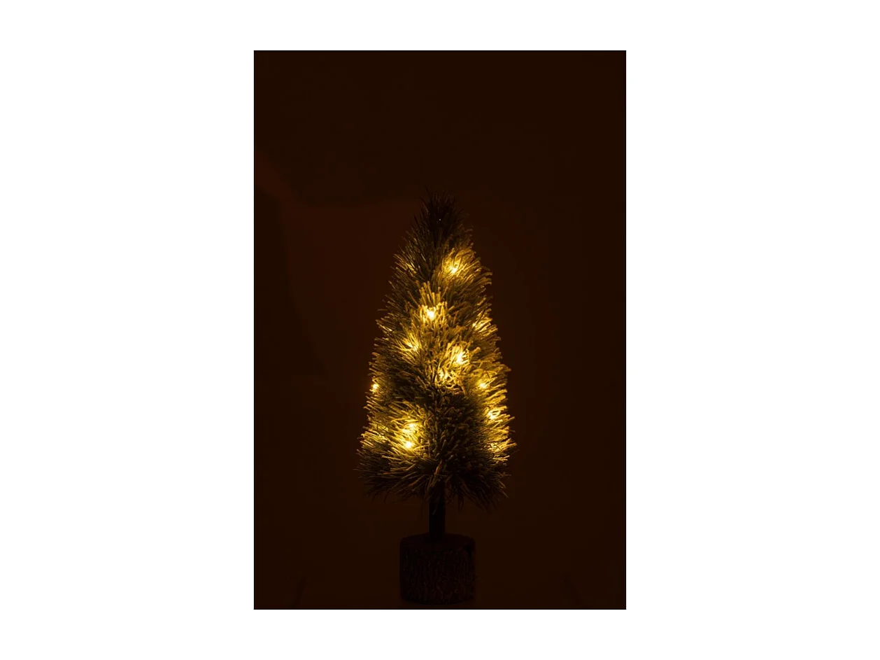 Albero di Natale artificiale con luci a LED in plastica verde 19*19*60 cm