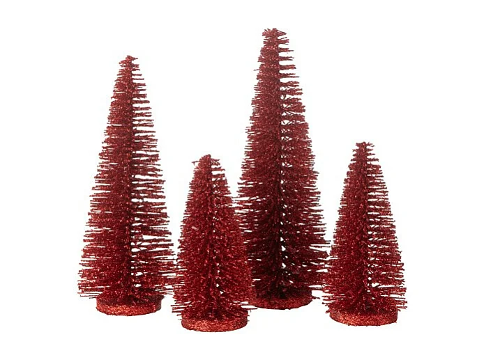 Albero di Natale artificiale in plastica rossa 10*10*15 cm