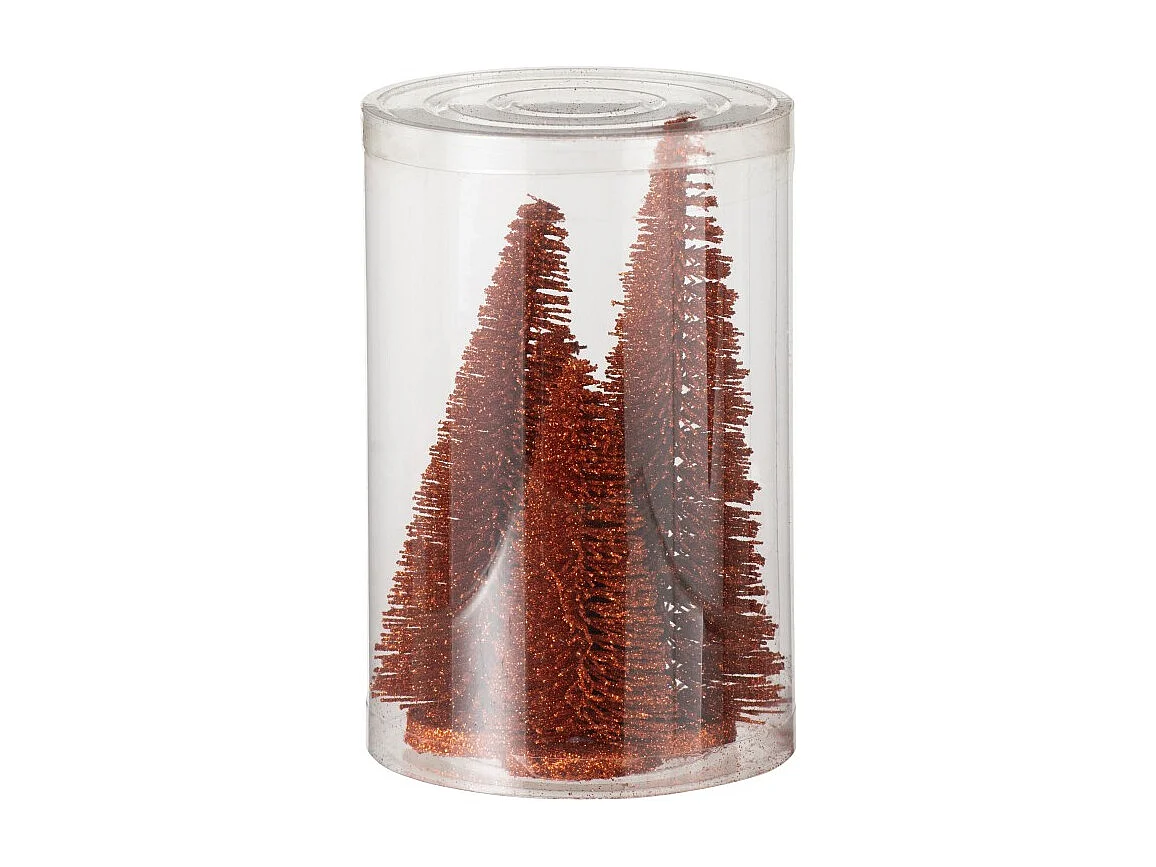 Albero di Natale artificiale in plastica color rame 10*10*15 cm