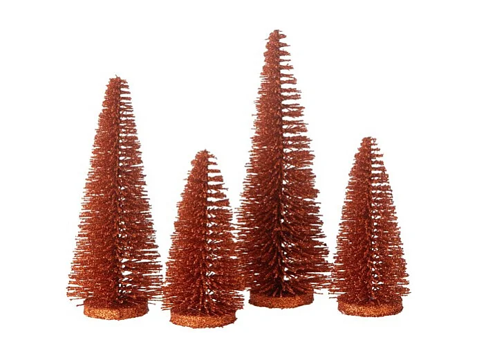 Albero di Natale artificiale in plastica color rame 10*10*15 cm