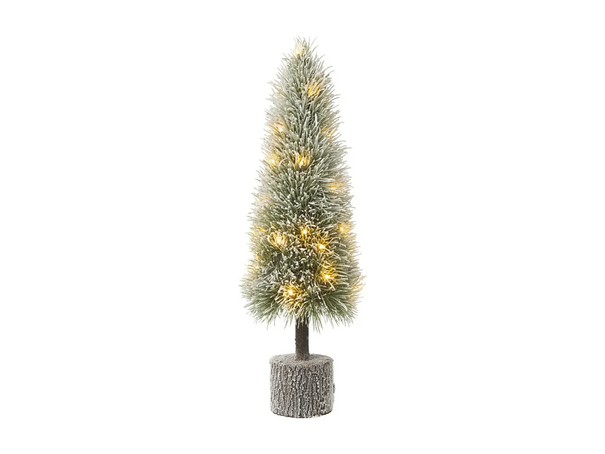 Albero di Natale artificiale con luci a LED in plastica verde 20*20*75 cm