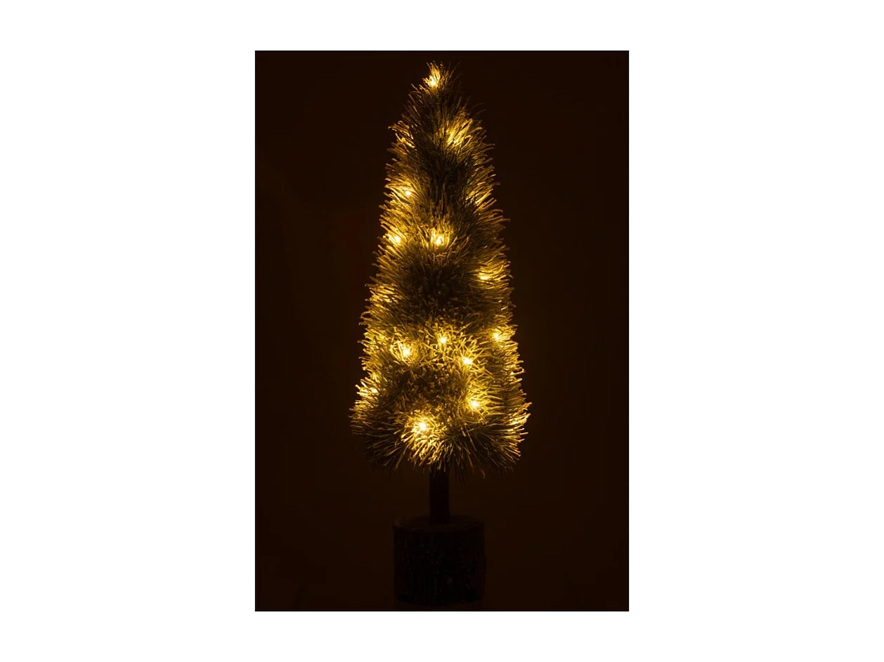 Albero di Natale artificiale con luci a LED in plastica verde 20*20*75 cm