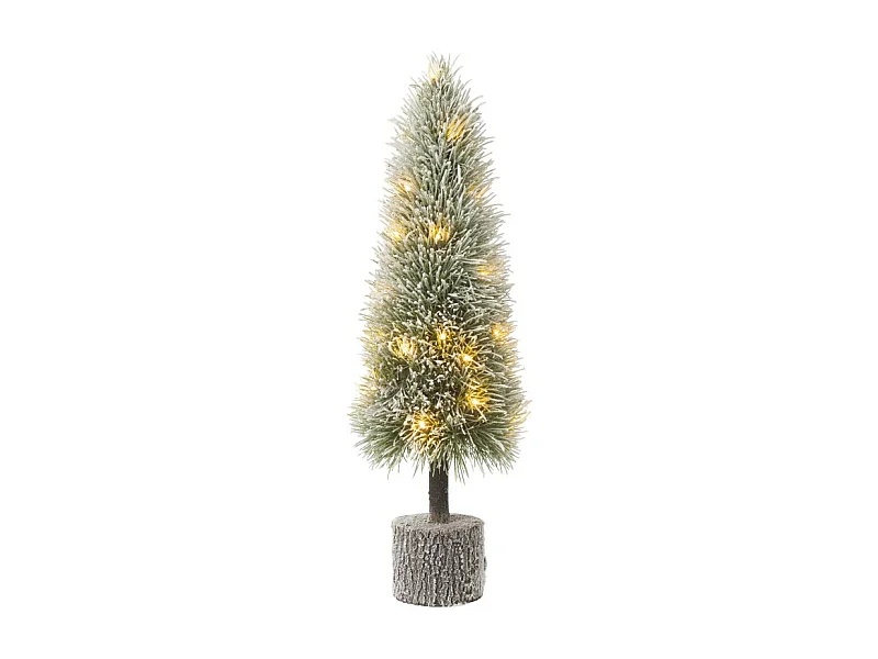 Albero di Natale artificiale con luci a LED in plastica verde 20*20*75 cm