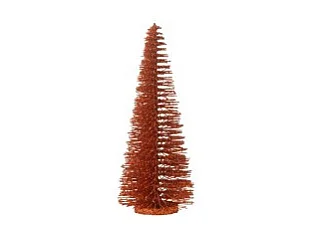 Albero di Natale artificiale in plastica color rame 5x5x15 cm