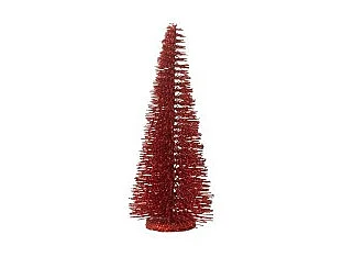 Albero di Natale artificiale in plastica rossa 5x5x15 cm