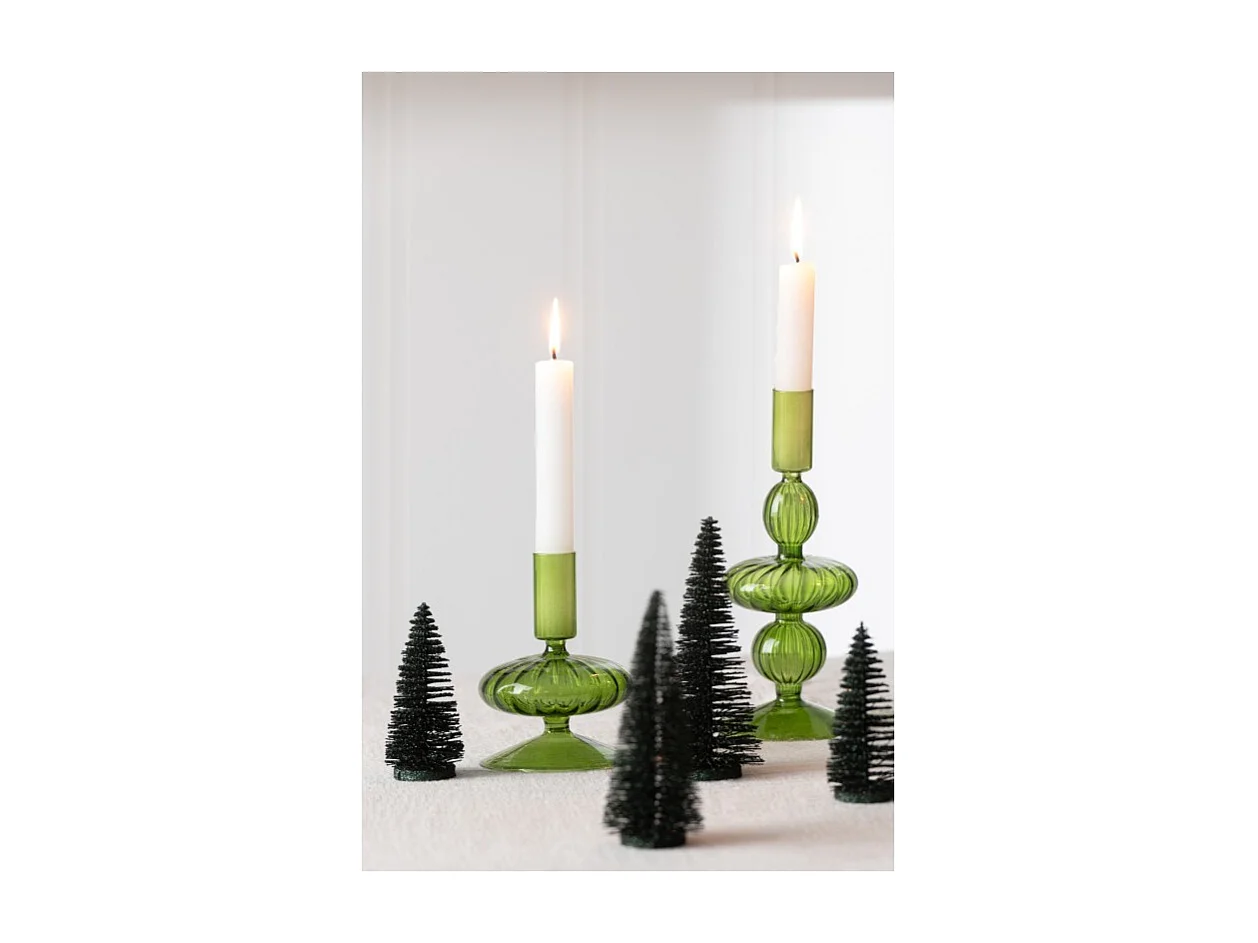 Confezione di 4 alberi di Natale artificiali in plastica verde da H.9 a 15 cm