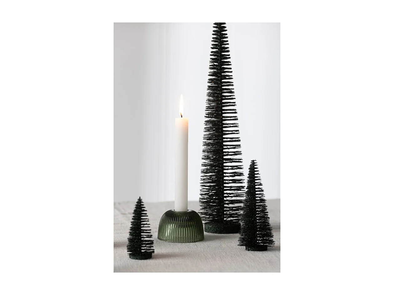 Confezione di 4 alberi di Natale artificiali in plastica verde da H.9 a 15 cm