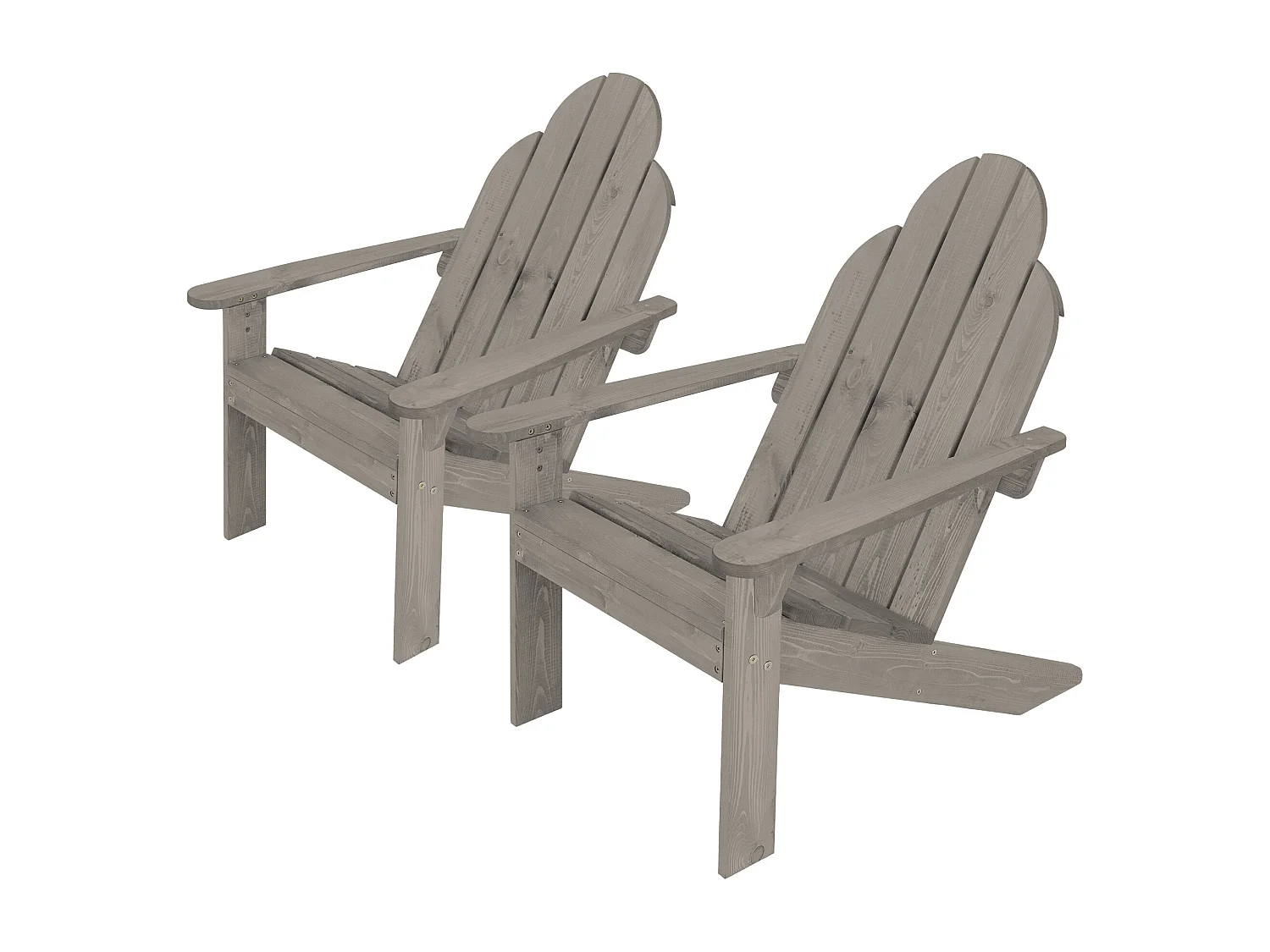 2x Sedie poltrone Adirondack da giardino terrazza legno massello di pino robusto