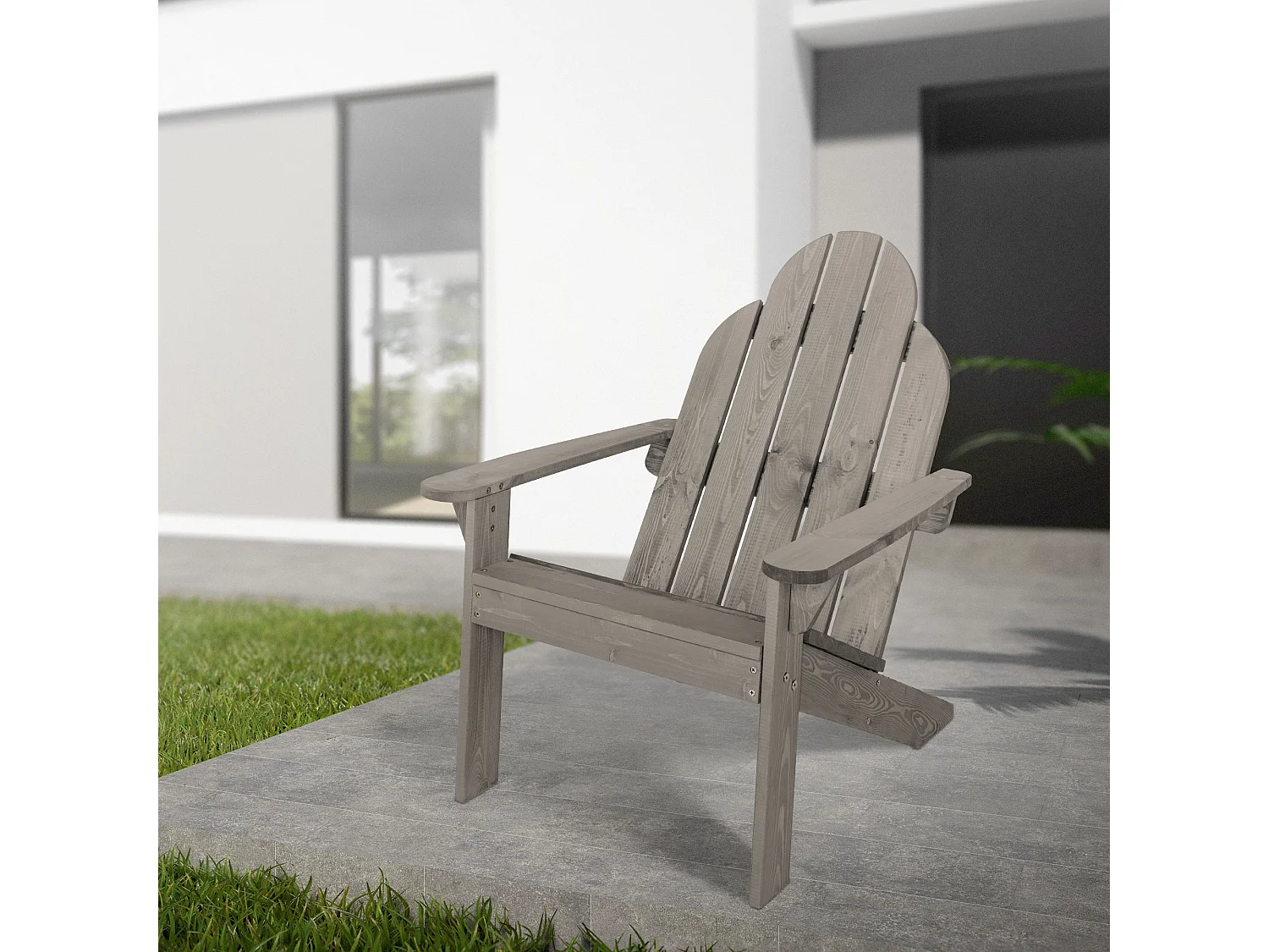2x Sedie poltrone Adirondack da giardino terrazza legno massello di pino robusto