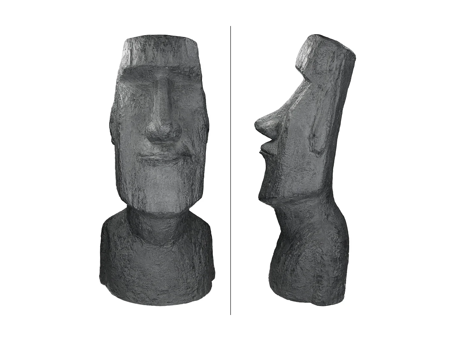 Statue Île de Pâques Moai Rapa Nui 26,5x19x53,5 cm sculpture jardin anthracite