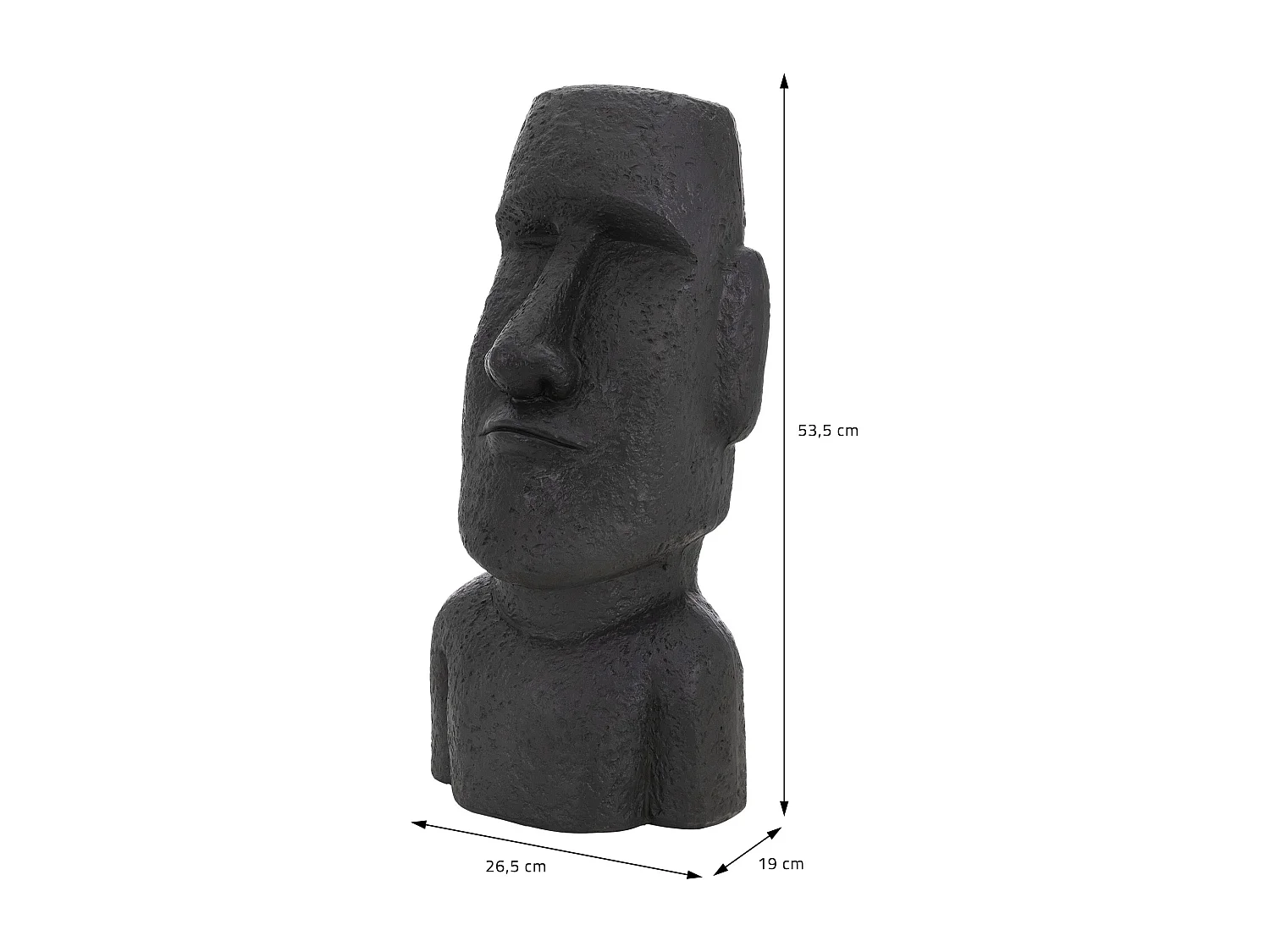Statua Moai Rapa Nui dell'Isola di Pasqua 26,5x19x53,5 cm scultura da giardino antracite