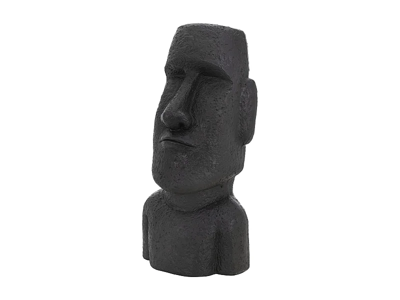 Statua Moai Rapa Nui dell'Isola di Pasqua 26,5x19x53,5 cm scultura da giardino antracite