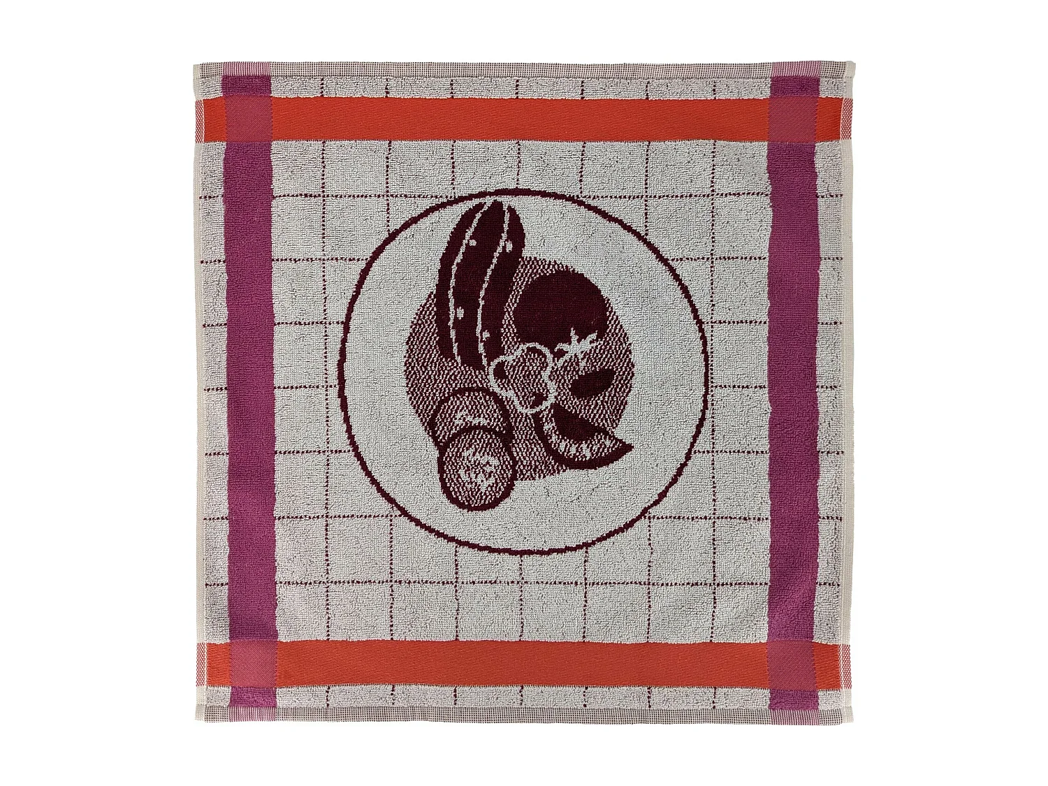 Lot de 2 torchons de cuisine 50x50 cm coton SALAD motif thème salade rose