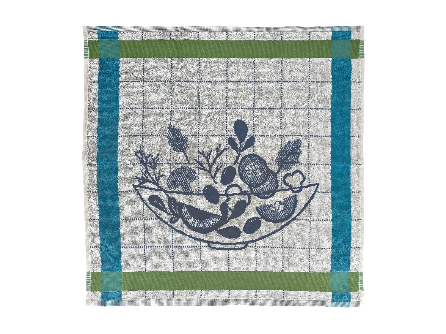 Lot de 2 torchons de cuisine 50x50 cm coton SALAD motif thème salade vert