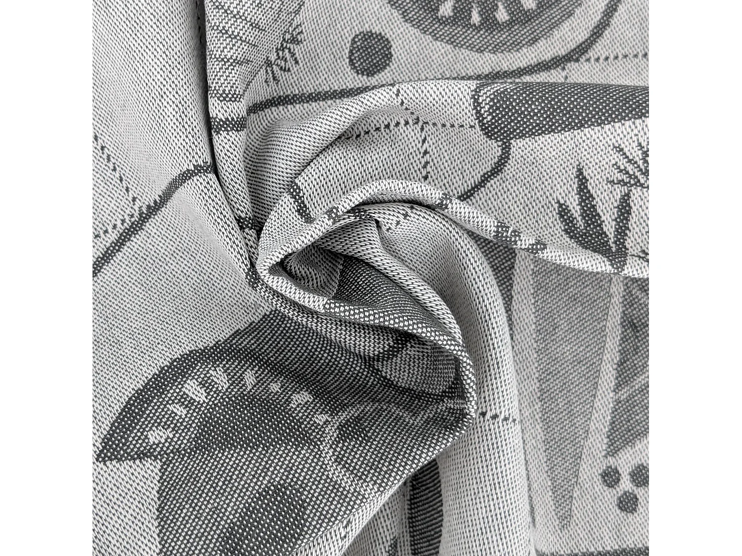 Lot de 2 torchons de cuisine 50x70 cm coton SALAD motif thème salade gris