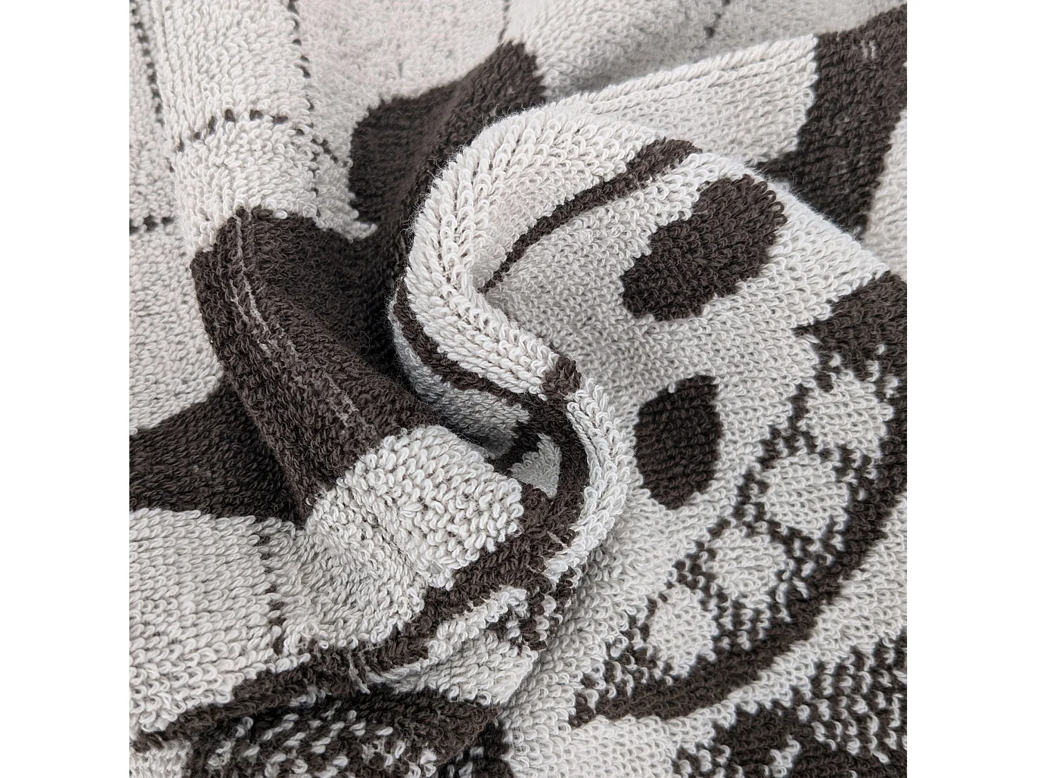 Lot de 2 torchons de cuisine 50x50 cm coton SALAD motif thème salade marron