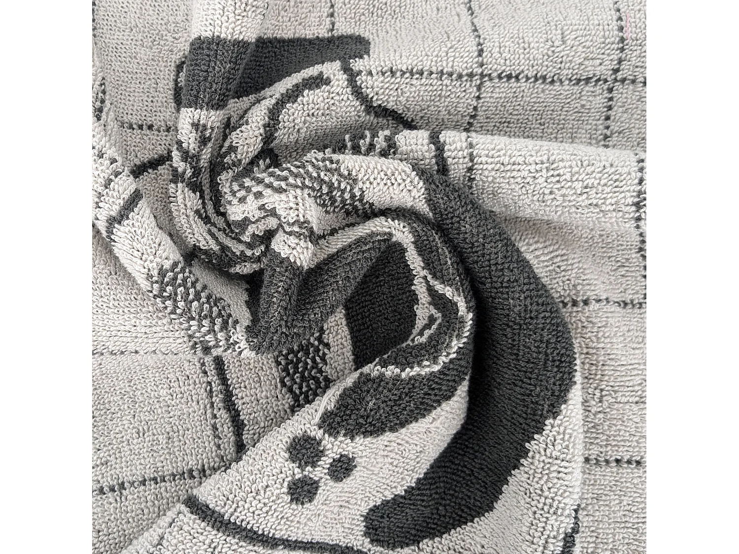 Lot de 2 torchons de cuisine 50x50 cm coton SALAD motif thème salade gris