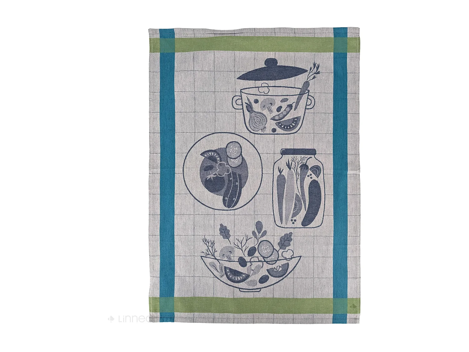 Lot de 2 torchons de cuisine 50x70 cm coton SALAD motif thème salade vert