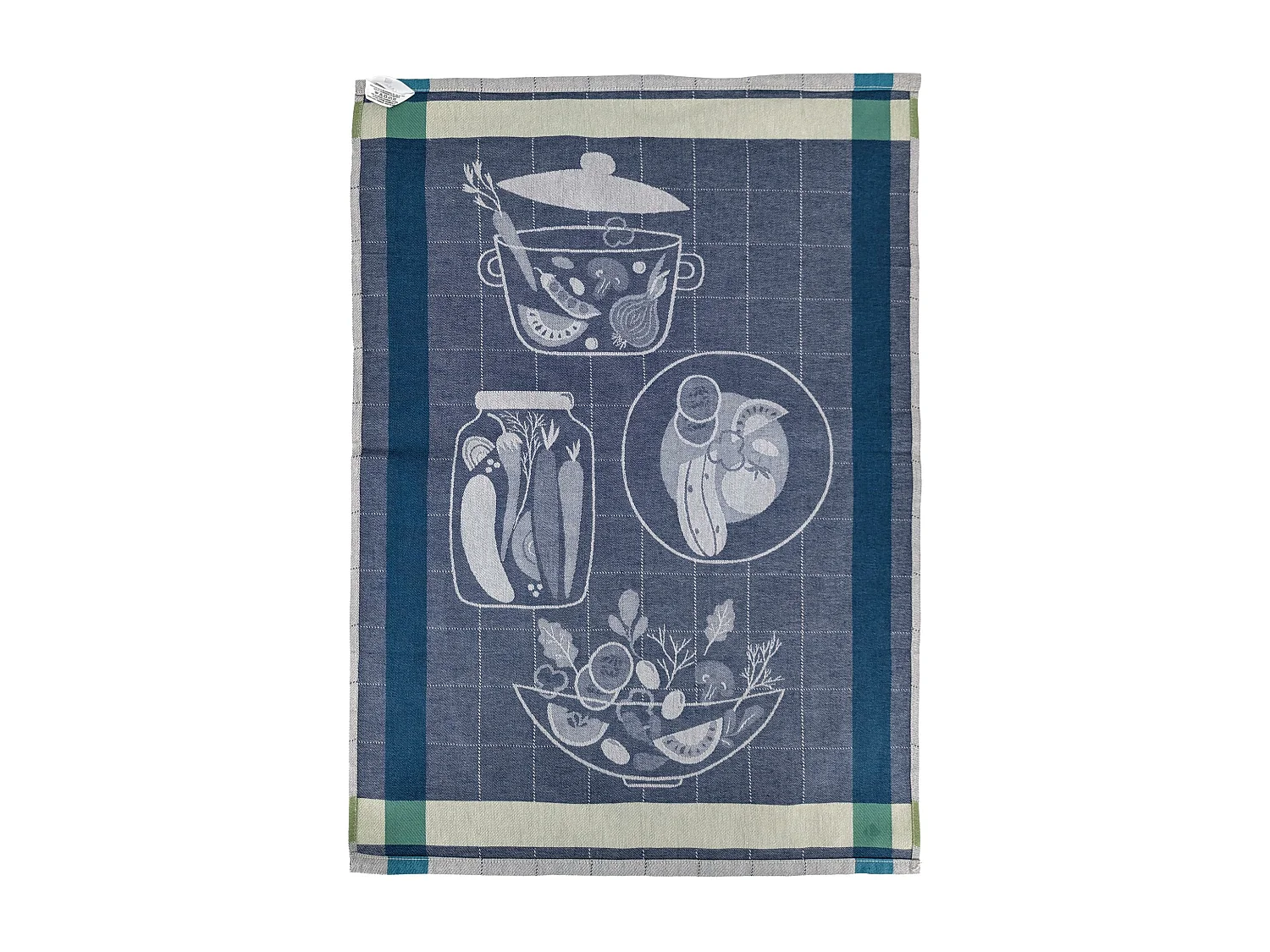 Lot de 2 torchons de cuisine 50x70 cm coton SALAD motif thème salade vert