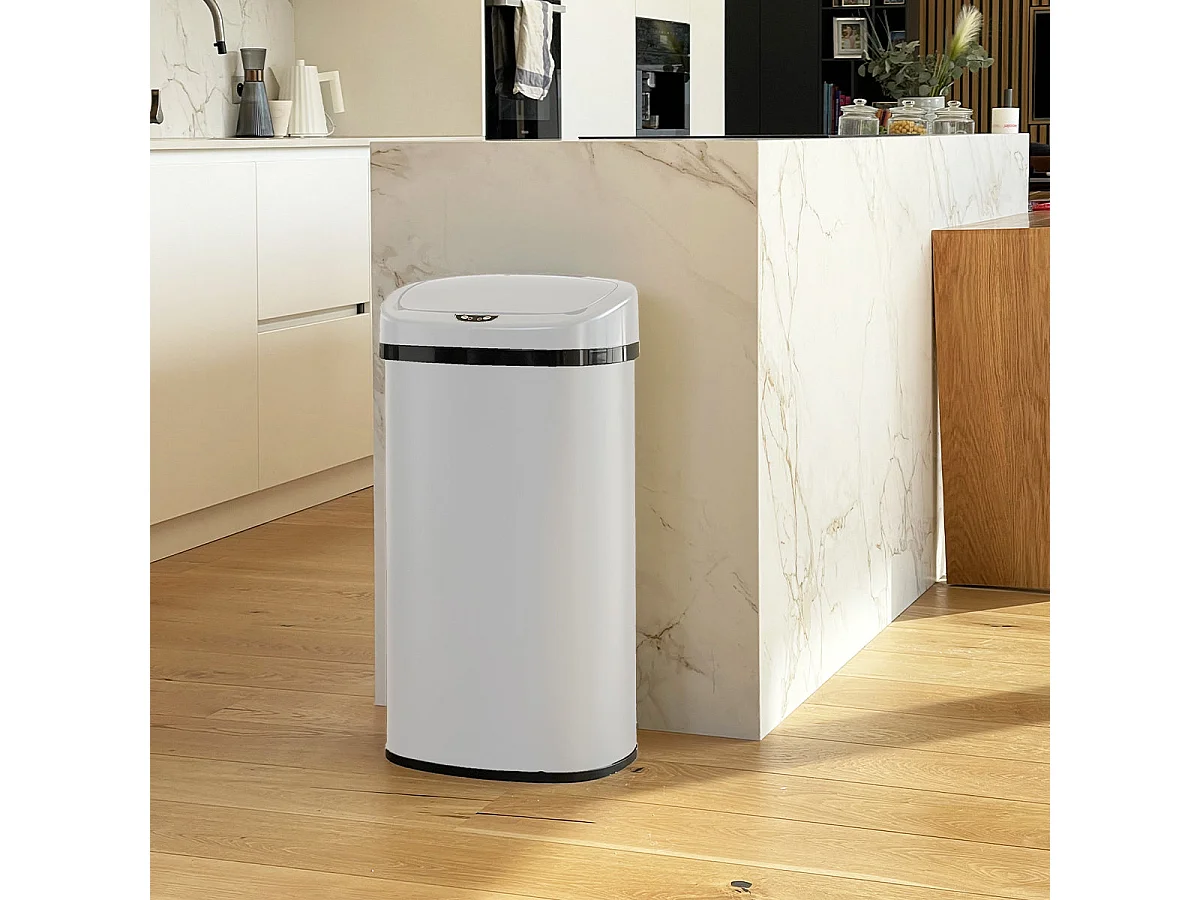 Poubelle de cuisine automatique MAJESTIC Blanc Acier inoxydable 58L