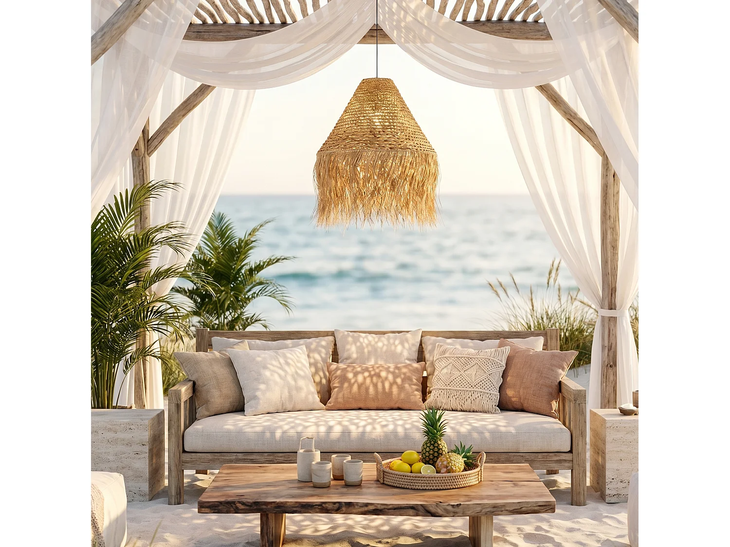 Abat jour naturel seul LEONORA INDOOR H52cm