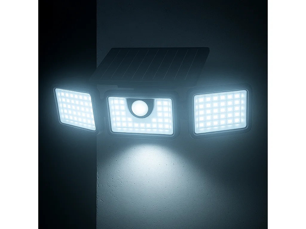 Lot de 4 spots solaires avec détecteur FALCON Noir Plastique 800LM